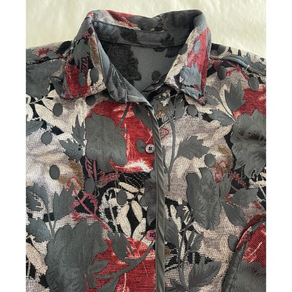 reversible VTG jacket cardigan dark romantic grunge Y2K floral casual women 2XL - Picture 3 of 6